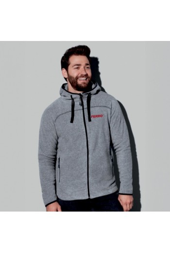 Melanżowy polar z kapturem