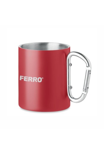 Dwuścienny kubek metalowy z logo Ferro - 40 szt.